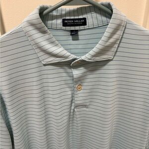 Peter Millar Men's Sky Blue Striped Polo